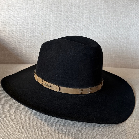 Stetson Size 7.5 Black Vintage 4X Beaver Cowboy Western Felt Hat - Picture 14 of 15